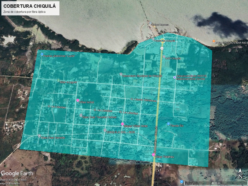 Mapa de cobertura Chiquilá